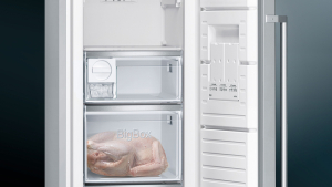 Siemens Set KA95FPIDP aus Eintr-Khlschrank und Eintr-Gefrierschrank inkl. Verbindungsleiste, KS36FPIDP + KS39ZAL00, Gebrsteter Stahl AntiFingerprint, EEK: D, mit 5 Jahren Garantie!