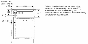 Neff V68PHL4B0, Induktionskochfeld mit Dunstabzug flchenbndig, 80 cm, Mattschwarz, MIT 7 JAHREN GARANTIE