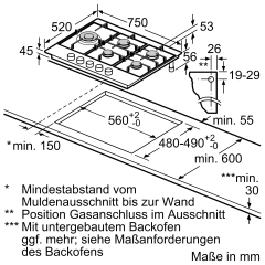 Neff T27CIS8N0, N 70, Autarkes Gaskochfeld, Edelstahl 75cm, mit 5 Jahren Garantie!