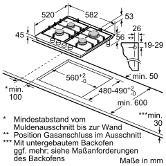 Neff T26CIP8N0, N 70, Autarkes Gaskochfeld, Edelstahl 60 cm, mit 5 Jahren Garantie!