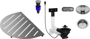 Blanco Ablaufgarnitur-Set, Bundle Oovalon-Komponenten, Edelstahl gebrstet, 527993