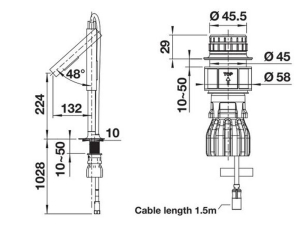 Blanco Luneoo-S, Hochdruck Festauslauf, satin platinum, 527976