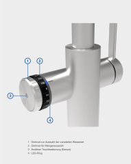 Blanco Choice Icona-C, Hochdruck Festauslauf, satin platinum, 527932