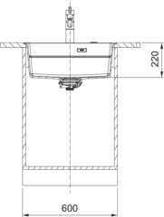 Franke Kubus 2 Pro KNG PRO 210-53 A, Fragranite, Farbe Cashmere, flchenbndig, 135.0747.290