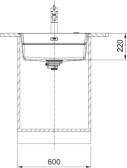 Franke Kubus 2 Pro KNG PRO 210-53, Fragranite, Farbe Schiefergrau, flchenbndig, 135.0747.293
