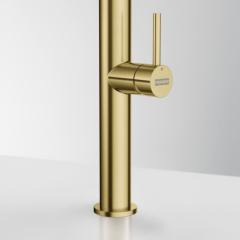 Franke Pescara J Einhebelmischer, Hochdruck Zugauslauf, Edelstahl massiv, PVD Gold, 115.0741.697