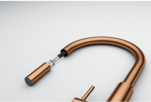 Franke Pescara J Einhebelmischer, Hochdruck Zugauslauf, Edelstahl massiv, PVD Copper, 115.0741.698