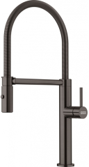 Franke Pescara J Semi-Pro Einhebelmischer, Hochdruck Festauslauf, Edelstahl massiv, PVD Anthracite, 115.0741.722