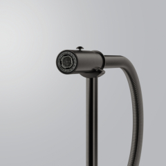 Franke Pescara J Semi-Pro Einhebelmischer, Hochdruck Festauslauf, Edelstahl massiv, PVD Anthracite, 115.0741.722
