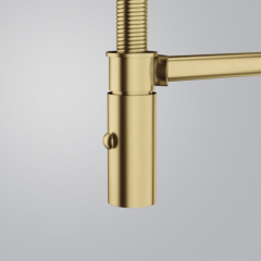 Franke Pescara J Semi-Pro Einhebelmischer, Hochdruck Festauslauf, Edelstahl massiv, PVD Gold, 115.0741.723