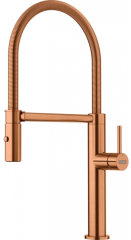 Franke Pescara J Semi-Pro Einhebelmischer, Hochdruck Festauslauf, Edelstahl massiv, PVD Copper, 115.0741.724