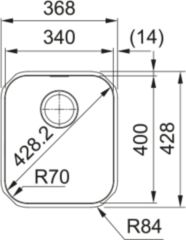 Franke Smart SRX 110-34 Unterbausple, Handbettigung, Edelstahl gebrstet, 122.0744.948