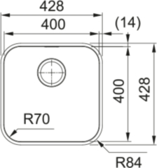 Franke Smart SRX 110-40 Unterbausple, Drehknopfventil, Edelstahl gebrstet, 122.0744.961