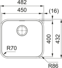Franke Smart SRX 110-45 Unterbausple, Drehknopfventil, Edelstahl gebrstet, 122.0744.963