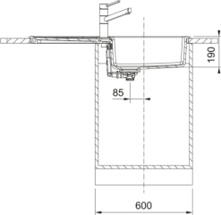 Franke Maris X MXK 611-100, Fraceram Keramiksple, Farbe Anthrazit matt, 124.0744.939