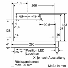 Constructa CD30647, Flachschirmhaube, silbermetallic, 60 cm, EEK: C, mit 5 Jahren Garantie!