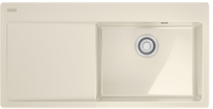 Franke Mythos X MYK 611-100 A, Fraceram Keramiksple, Farbe Magnolia glnzend, Becken rechts, 124.0747.154