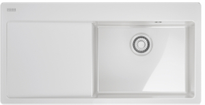 Franke Mythos X MYK 611-100 A, Fraceram Keramiksple, Farbe Glacier glnzend, Becken rechts, 124.0747.155