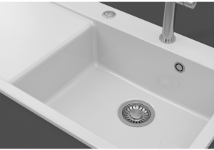 Franke Mythos X MYK 611-100 A, Fraceram Keramiksple, Farbe Glacier glnzend, Becken rechts, 124.0747.155