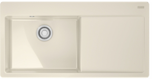 Franke Mythos X MYK 611-100 A, Fraceram Keramiksple, Farbe Magnolia glnzend, Becken links, 124.0747.158