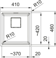 Franke Kubus 2 Pro KNG Pro 110-37 Unterbausple, Fragranite, Farbe Glacier, 125.0747.706