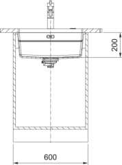 Franke Kubus 2 Pro KNG Pro 110-52 Unterbausple, Fragranite, Farbe Onyx, 125.0747.708