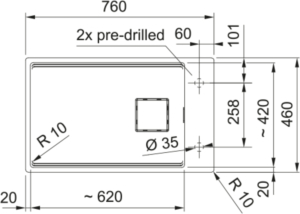 Franke Kubus 2 Pro KNG Pro 110-62 Unterbausple, Fragranite, Steingrau, 125.0747.715