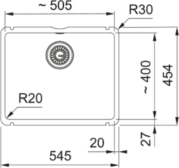 Franke Kubus X KXK 110-51, Fraceram Unterbau-Keramiksple, Farbe Anthrazit matt, 126.0735.187