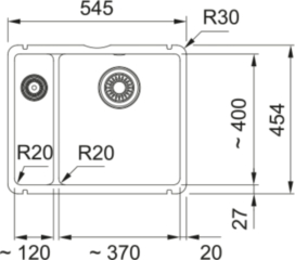 Franke Kubus X KXK 160-37-12, Fraceram Unterbau-Keramiksple, Farbe Glacier glnzend, 126.0735.188