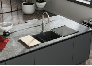 Franke Kubus X KXK 160-37-12, Fraceram Unterbau-Keramiksple, Farbe Onyx glnzend, 126.0735.190