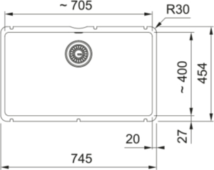 Franke Kubus X KXK 110-71, Fraceram Unterbau-Keramiksple, Farbe Anthrazit matt, 126.0735.195
