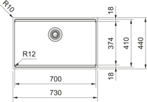 Franke Box Pro BXX PRO 210/110-70 Einbausple - SlimTop, Edelstahl gebrstet, 127.0747.096