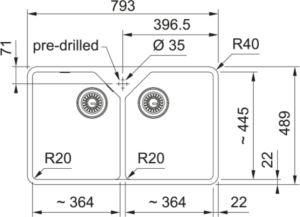Franke Belfast BFK 720-36-36, Fraceram Keramiksplenmodul, Farbe Glacier glnzend, 130.0748.974