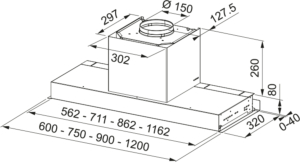Franke Drip-Free Extreme FMY, Lfterbaustein, Edelstahl, Glas schwarz, 90 cm, 305.0730.921, mit 5 Jahren Garantie!