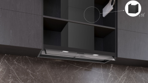 Siemens LJ95BCC60, iQ300, Integrierte Designhaube, 60 cm, Klarglas, Mattschwarz, EEK: B, mit 5 Jahren Garantie!