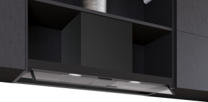 Siemens LJ95BCC60, iQ300, Integrierte Designhaube, 60 cm, Klarglas, Mattschwarz, EEK: B, mit 5 Jahren Garantie!