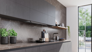 Siemens LJ95BCC60, iQ300, Integrierte Designhaube, 60 cm, Klarglas, Mattschwarz, EEK: B, mit 5 Jahren Garantie!