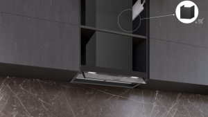 Siemens LJ65BCC60, iQ300, Integrierte Designhaube, 60 cm, Klarglas, Mattschwarz, EEK: B, mit 5 Jahren Garantie!