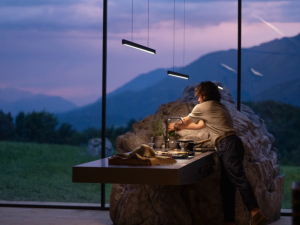 BORA Horizon Pendelleuchte fix - moosgrn, mit Gestensteuerung, 126 cm, LHFMG