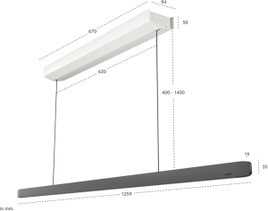 BORA Horizon Pendelleuchte move - schwarz, mit Gestensteuerung, 126 cm, LHMSW
