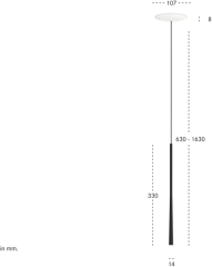 BORA Stars Pendelleuchte Einbau - schwarz, LSESW