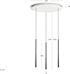 BORA Stars Pendelleuchte 3-fach zirkular - schwarz, LSZSW
