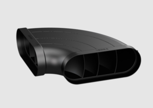 BORA Ecotube Bogen 90 flach horizontal inkl. Dichtungsmaterial (1 Stk.), EFBH90/1