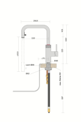 Quooker Flex Square, Kupfer Ros, mit COMBI+ und CUBE, FXSRCOCOMBI+CUBE, 7 JAHRE GARANTIE