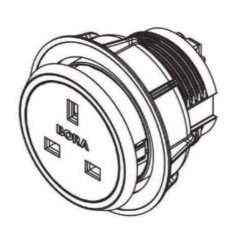 BORA Steckdose Typ G All Black, USTGAB