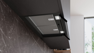 Siemens LJ65BCC60, iQ300, Integrierte Designhaube, 60 cm, Klarglas, Mattschwarz, EEK: B, mit 5 Jahren Garantie!