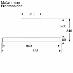 Bosch DBB97DP60, Serie 6, Integrierte Designhaube, 90 cm, Klarglas Mattschwarz bedruckt, EEK: A+, mit 5 Jahren Garantie!
