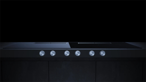 Kppersbusch KMI 12850.0 SR-E S3, 118 cm Muldenlftung inkl. Motor, rahmenlos, Edelstahlknebel, Gitter Silver Chrome, mit 5 Jahren Garantie!