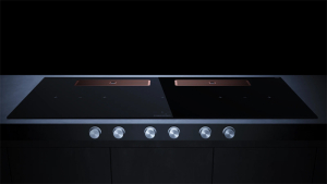 Kppersbusch KMI 12850.0 SR-E S7, 118 cm Muldenlftung inkl. Motor, rahmenlos, Edelstahlknebel, Gitter Copper, mit 5 Jahren Garantie!