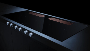 Kppersbusch KMI 12850.0 SR-E S7, 118 cm Muldenlftung inkl. Motor, rahmenlos, Edelstahlknebel, Gitter Copper, mit 5 Jahren Garantie!